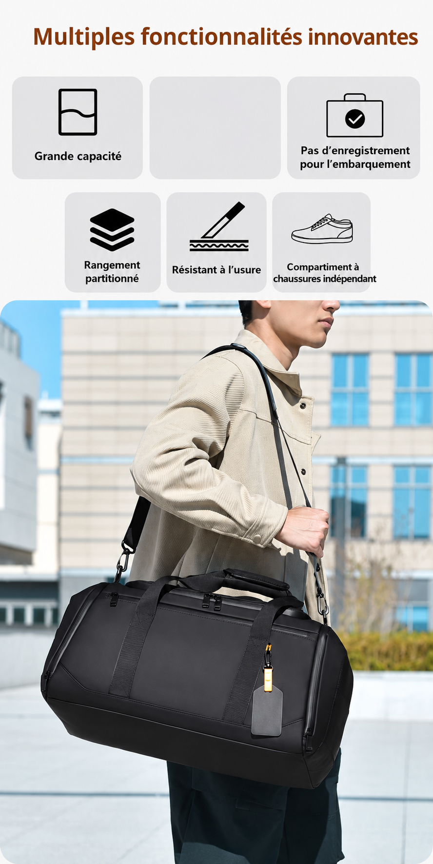 sac de voyage homme fonctionnalites